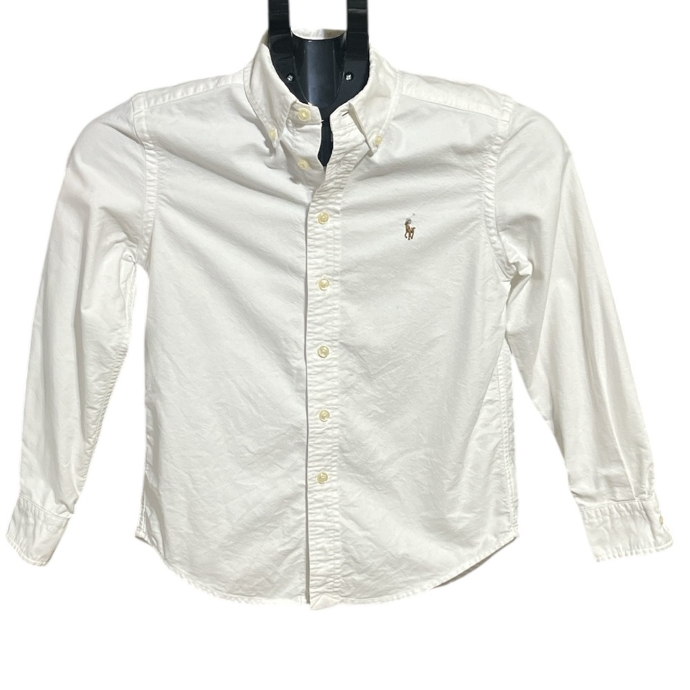 Ralph Lauren Classic White Kids Button Down Shirt. UNISEX